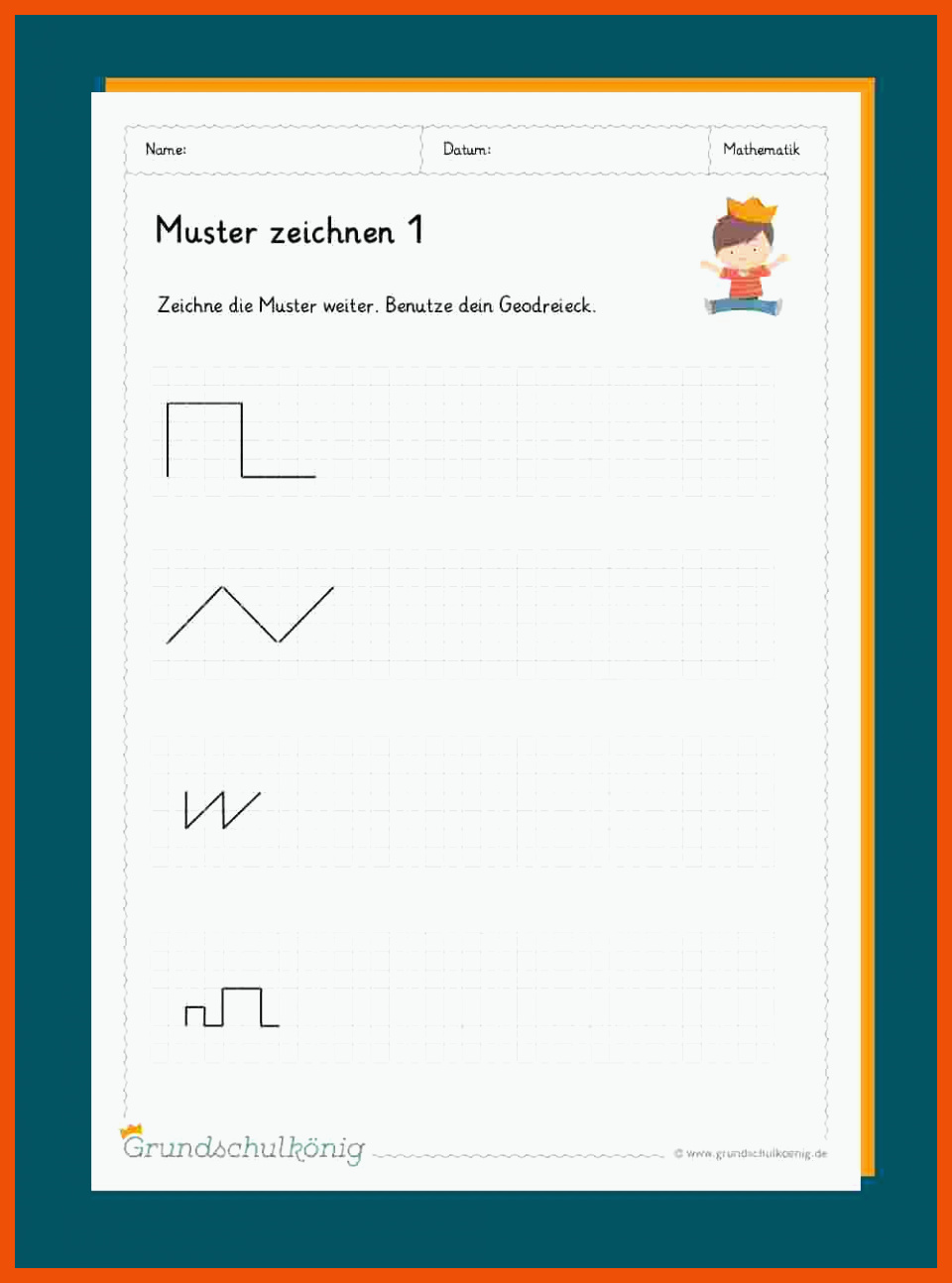 Geometrische Muster fortsetzen Arbeitsblätter Mathe Arbeitsblätter