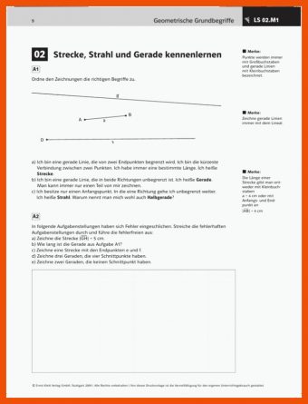 5 Strahl Gerade Strecke Arbeitsblatt