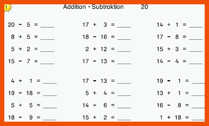 1. Klasse Mathe Aufgaben für rechnen 1. klasse arbeitsblätter gratis