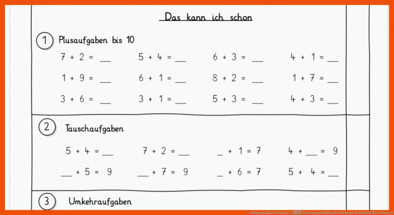 1. Mathematikarbeit Klasse 1 â ArisGrundschulblog für mathematik arbeitsblätter klasse 6