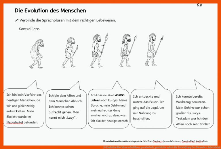 10 Evolution Bio-Ideen | schulideen, grundschule, geschichte schule für entwicklung des menschen arbeitsblatt