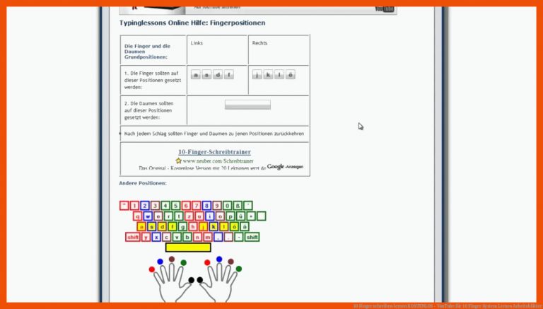 10 Finger schreiben lernen KOSTENLOS - YouTube für 10 finger system lernen arbeitsblätter