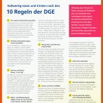 10 Regeln Der Dge FÃ¼r Eine Vollwertige ErnÃ¤hrung Ã¼berarbeitet Fuer 10 Regeln Der Dge Arbeitsblatt