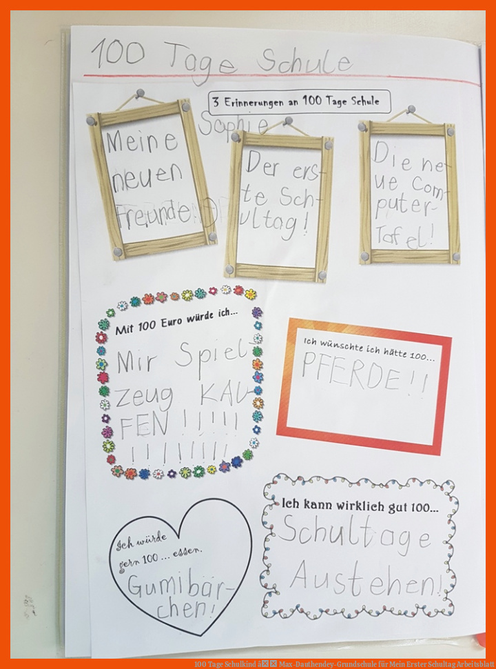 100 Tage Schulkind â Max-Dauthendey-Grundschule für mein erster schultag arbeitsblatt