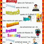 18 Daz Wochentage-ideen Deutsch Lernen, Deutsch Unterricht ... Fuer Arbeitsblatt Wochentage Kindergarten
