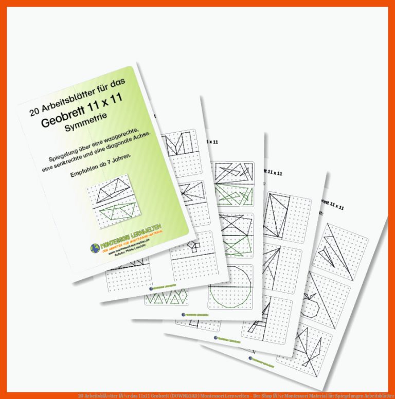 20 ArbeitsblÃ¤tter fÃ¼r das 11x11 Geobrett (DOWNLOAD) | Montessori Lernwelten - Der Shop fÃ¼r Montessori Material für spiegelungen arbeitsblätter