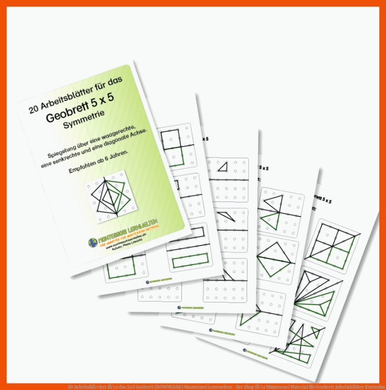 20 ArbeitsblÃ¤tter fÃ¼r das 5x5 Geobrett (DOWNLOAD) | Montessori Lernwelten - Der Shop fÃ¼r Montessori Material für geobrett arbeitsblätter kostenlos