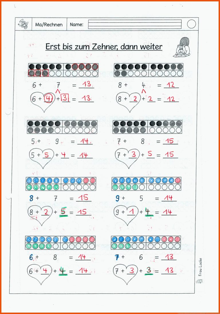 3. Wochenplan GerhartÂ·hauptmannÂ·schule MannheimÂ² Fuer Zehner Und Einer Arbeitsblatt