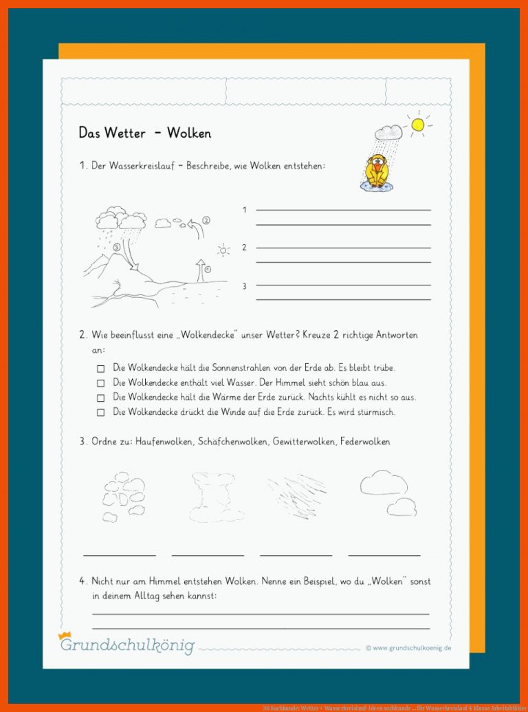 36 Sachkunde: Wetter + Wasserkreislauf-Ideen | sachkunde ... für wasserkreislauf 4 klasse arbeitsblätter