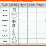 3d - KÃ¶rper - Eigenschaften Fuer Geometrische Körper Arbeitsblatt