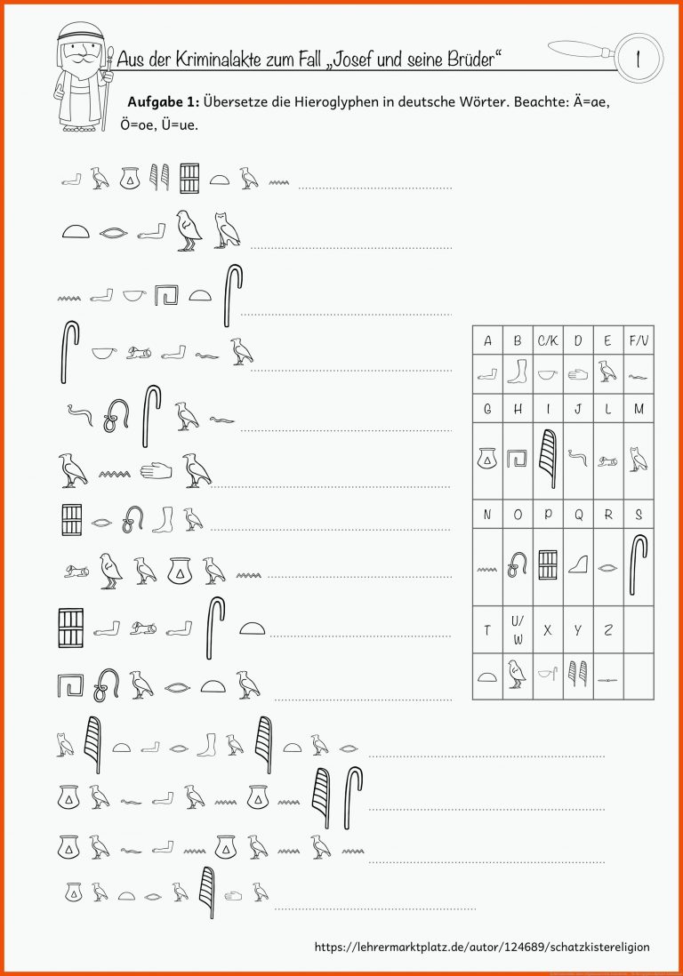 42 Reli unterrichtn-Ideen | religionsunterricht, kinderkirche ... für hieroglyphen alphabet arbeitsblatt
