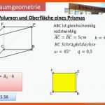 5.1 Volumen Und OberflÃ¤che Eines Prismas Fuer Oberflächeninhalt Prisma Arbeitsblatt