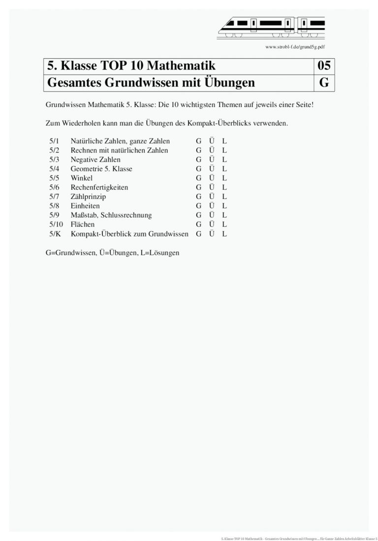 5. Klasse top 10 Mathematik - Gesamtes Grundwissen Mit Ubungen ... Fuer Ganze Zahlen Arbeitsblätter Klasse 5