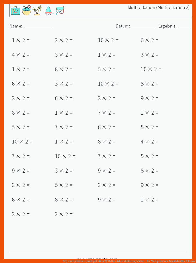 50) multiplikation (multiplikation 2) Mathe-ArbeitsblÃ¤tter, Mathe ... für multiplikation arbeitsblätter 2.klasse