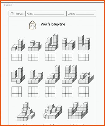 Würfelgebäude Klasse 4 Arbeitsblätter