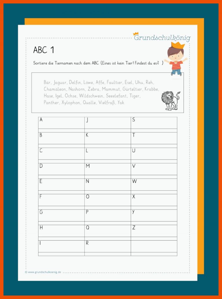 ABC / Alphabet lernen für abc arbeitsblätter