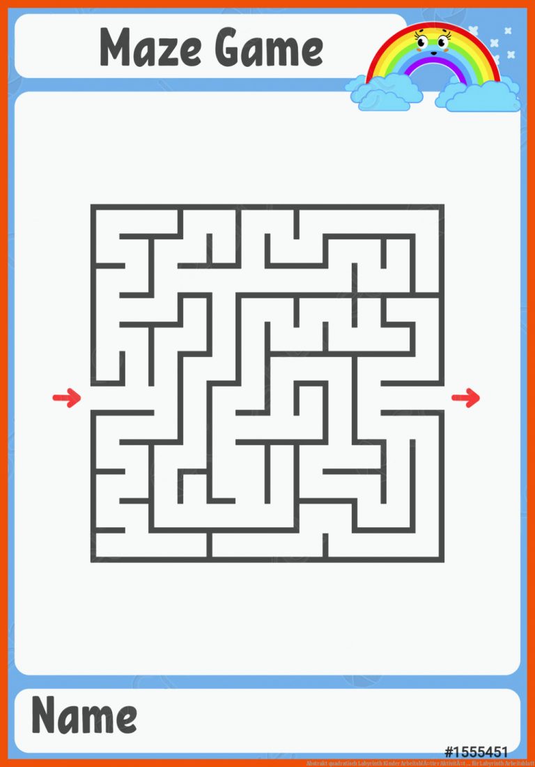 Abstrakt quadratisch Labyrinth Kinder ArbeitsblÃ¤tter AktivitÃ¤t ... für labyrinth arbeitsblatt
