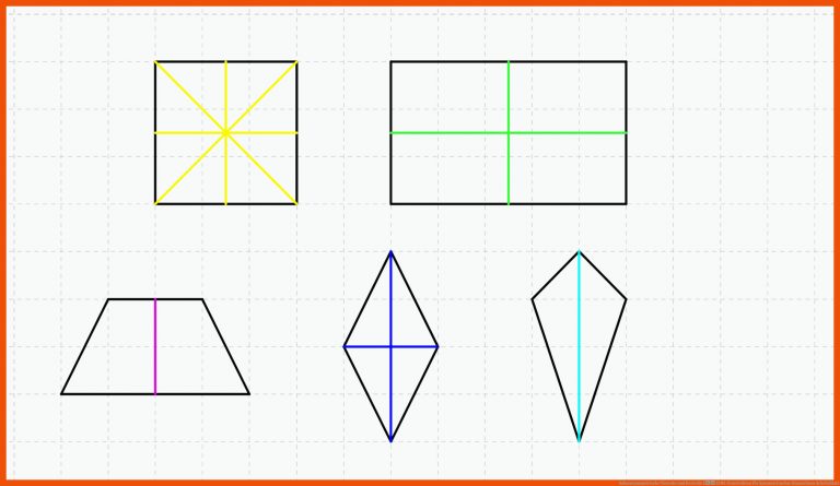 Achsensymmetrische Vierecke Und Dreiecke â Zum-unterrichten Fuer Symmetrieachse Einzeichnen Arbeitsblatt