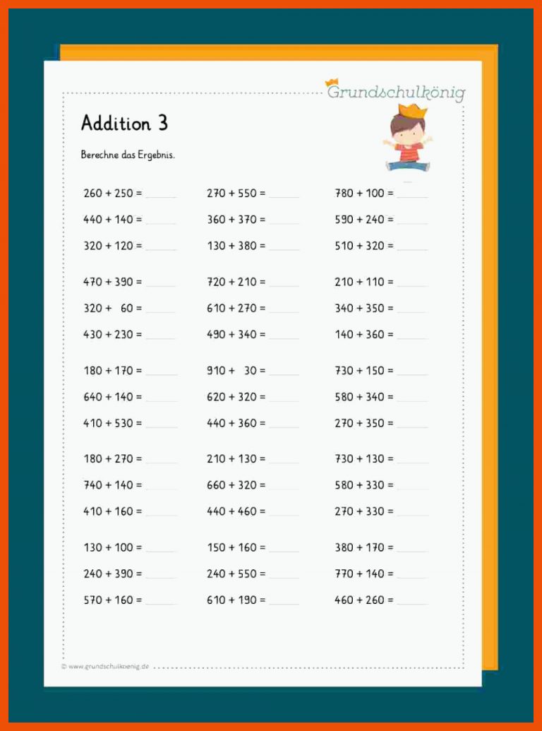 Addieren/ Subtrahieren mit Zehnerzahlen im Zahlenraum 1000 für mathe 3.klasse arbeitsblätter bis 1000