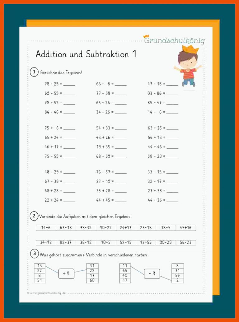 Addition und Subtraktion für addition subtraktion multiplikation division arbeitsblätter