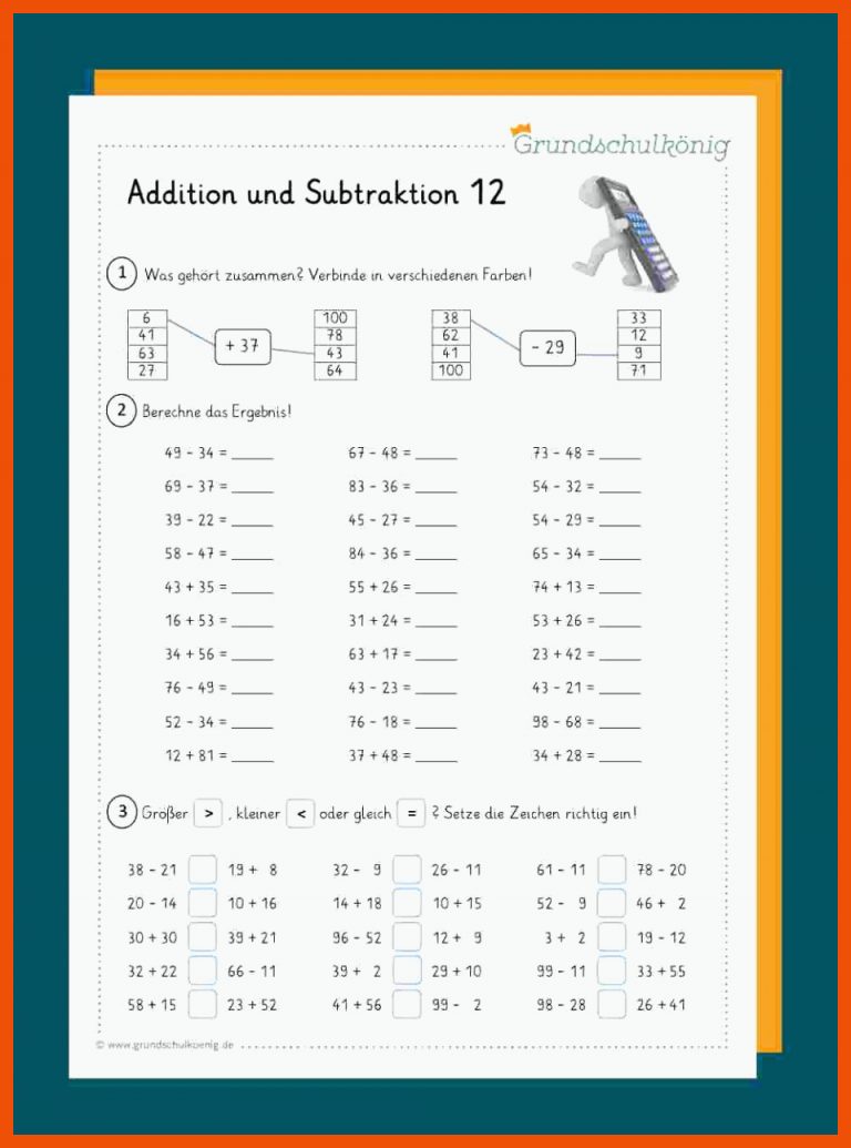 Addition und Subtraktion für arbeitsblatt addition und subtraktion bis 100