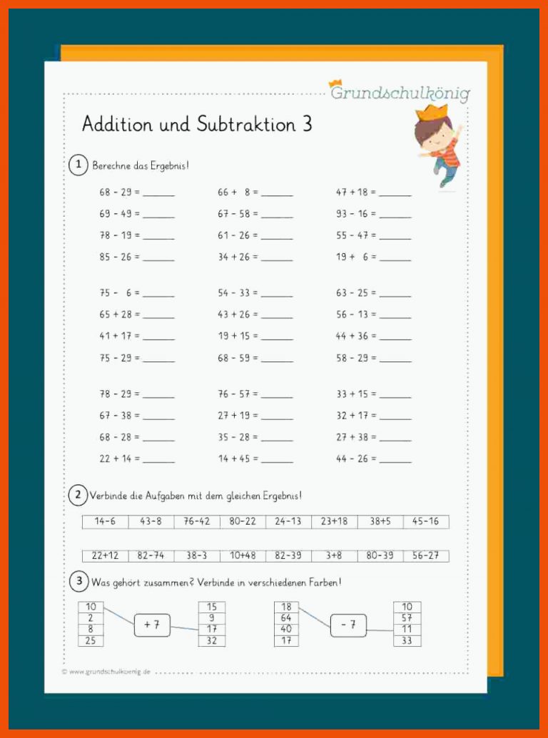 Addition und Subtraktion für mathe grundrechenarten arbeitsblätter