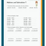 Addition Und Subtraktion Im Zahlenraum 1 000 000 Fuer Zahlenbuch 4 Arbeitsblätter