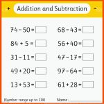 Addition Und Subtraktion Nummernbereich Bis 100 Mathearbeitsblatt ... Fuer Arbeitsblatt Addition Und Subtraktion Bis 100