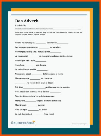 9 Adverbien Arbeitsblätter