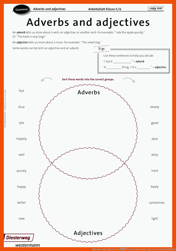 Adverbs and adjectives â Westermann für adverbien arbeitsblätter