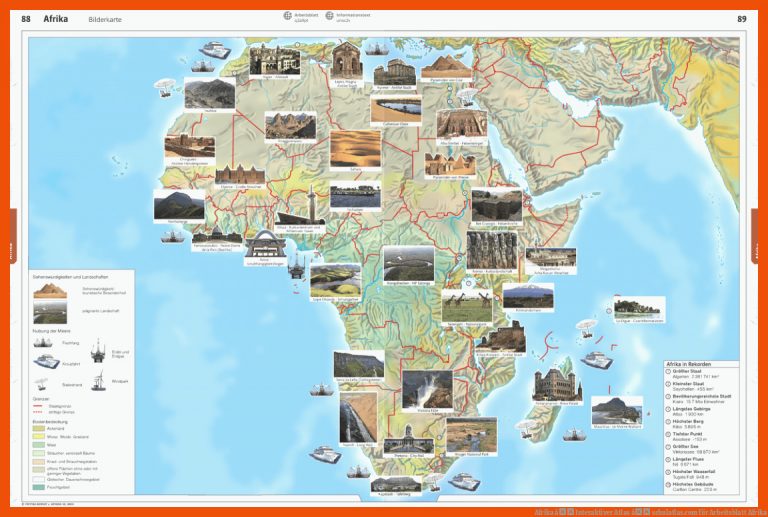 Afrika â Interaktiver atlas â Schulatlas.com Fuer Arbeitsblatt Afrika