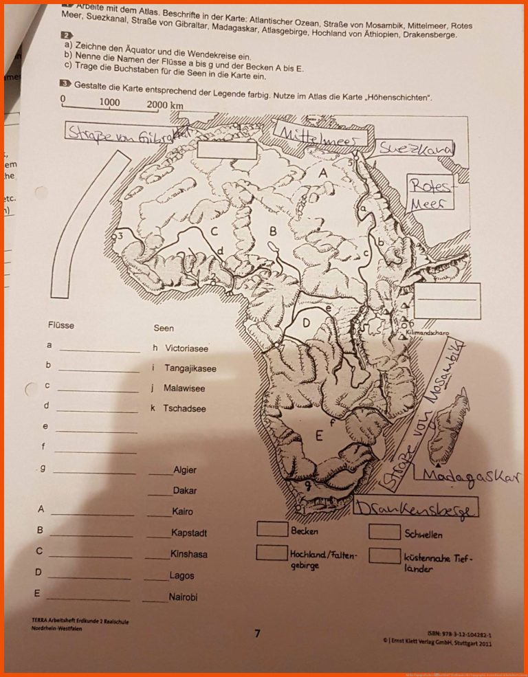 Afrika topografischer Ãberblick? (erdkunde) Fuer topographie Deutschland Arbeitsblatt Lösung