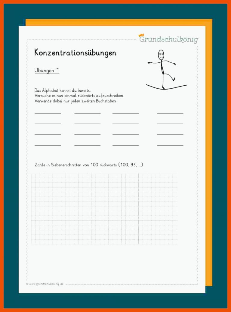 Allgemeine KonzentrationsÃ¼bungen für aufmerksamkeit konzentrationsübungen arbeitsblätter