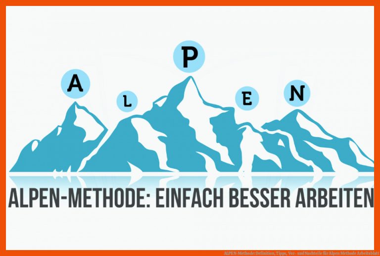 ALPEN-Methode: Definition, Tipps, Vor- und Nachteile für alpen methode arbeitsblatt