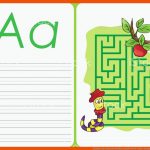 Alphabet Az Puzzlearbeitsblatt A Apfel Stock Vektor Art Und Mehr ... Fuer Arbeitsblatt Apfel