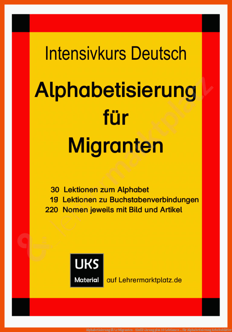 Alphabetisierung fÃ¼r Migranten - EinfÃ¼hrung plus 10 Lektionen ... für alphabetisierung arbeitsblätter