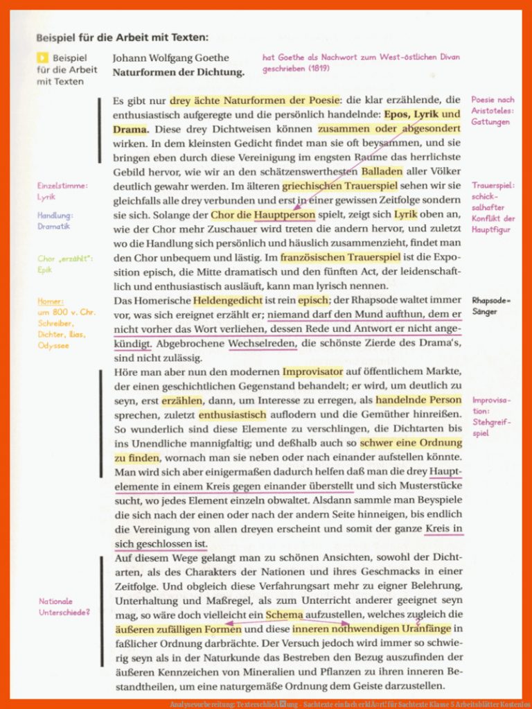 Analysevorbereitung: TexterschlieÃung - Sachtexte einfach erklÃ¤rt! für sachtexte klasse 5 arbeitsblätter kostenlos