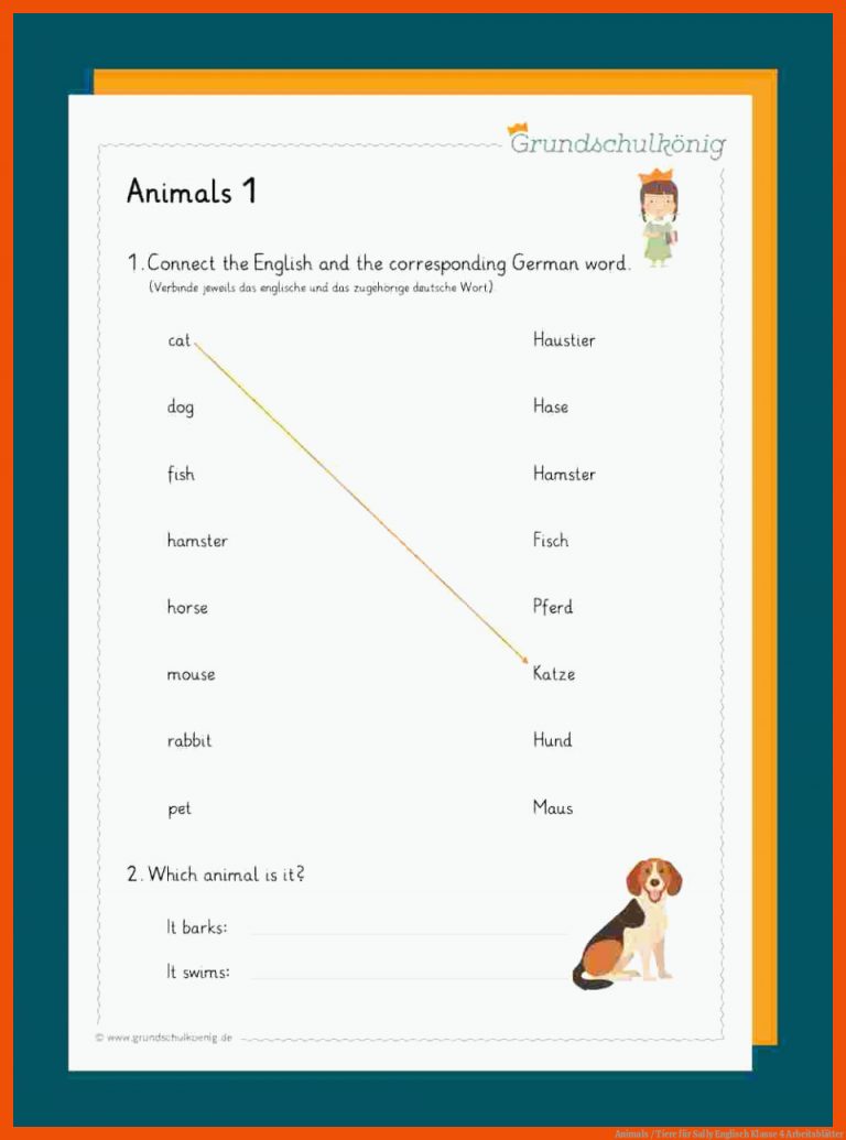 Animals / Tiere für sally englisch klasse 4 arbeitsblätter
