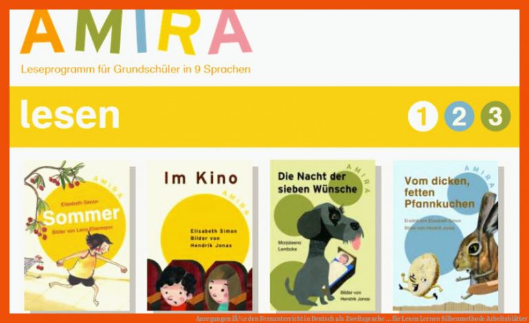 Anregungen FÃ¼r Den Fernunterricht In Deutsch Als Zweitsprache ... Fuer Lesen Lernen Silbenmethode Arbeitsblätter