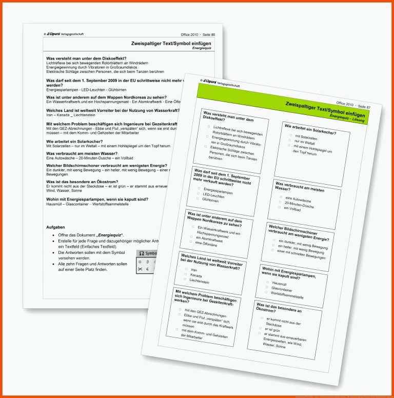Anwendung Office 2010 - Spiel- und Unterrichtsmaterialien | Lipura ... für lipura verlagsgesellschaft mathe arbeitsblätter lösungen