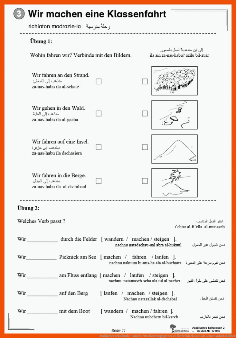 Arabisches Schulbuch / Band 2, PDF | 4learning2gether.eu für arabisch deutsch lernen arbeitsblätter