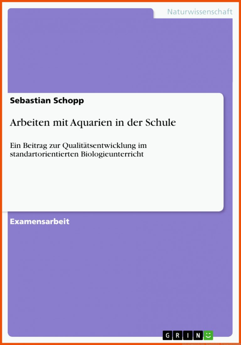 Arbeiten mit Aquarien in der Schule - Diplomarbeiten24.de ... für atmung frosch arbeitsblatt