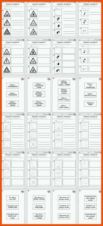 14 Sicherheitszeichen Arbeitsblatt