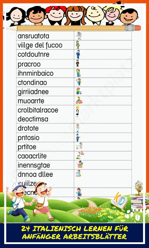 24 Italienisch Lernen Für Anfänger Arbeitsblätter