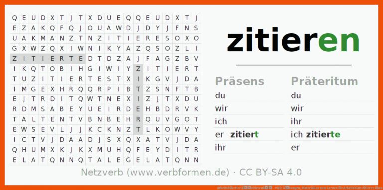 ArbeitsblÃ¤tter âzitierenâ - Viele Ãbungen, Materialien Zum Lernen Fuer Arbeitsblatt Zitieren üben