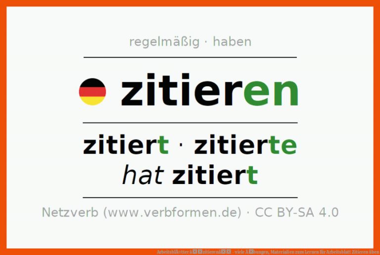 ArbeitsblÃ¤tter âzitierenâ - Viele Ãbungen, Materialien Zum Lernen Fuer Arbeitsblatt Zitieren üben