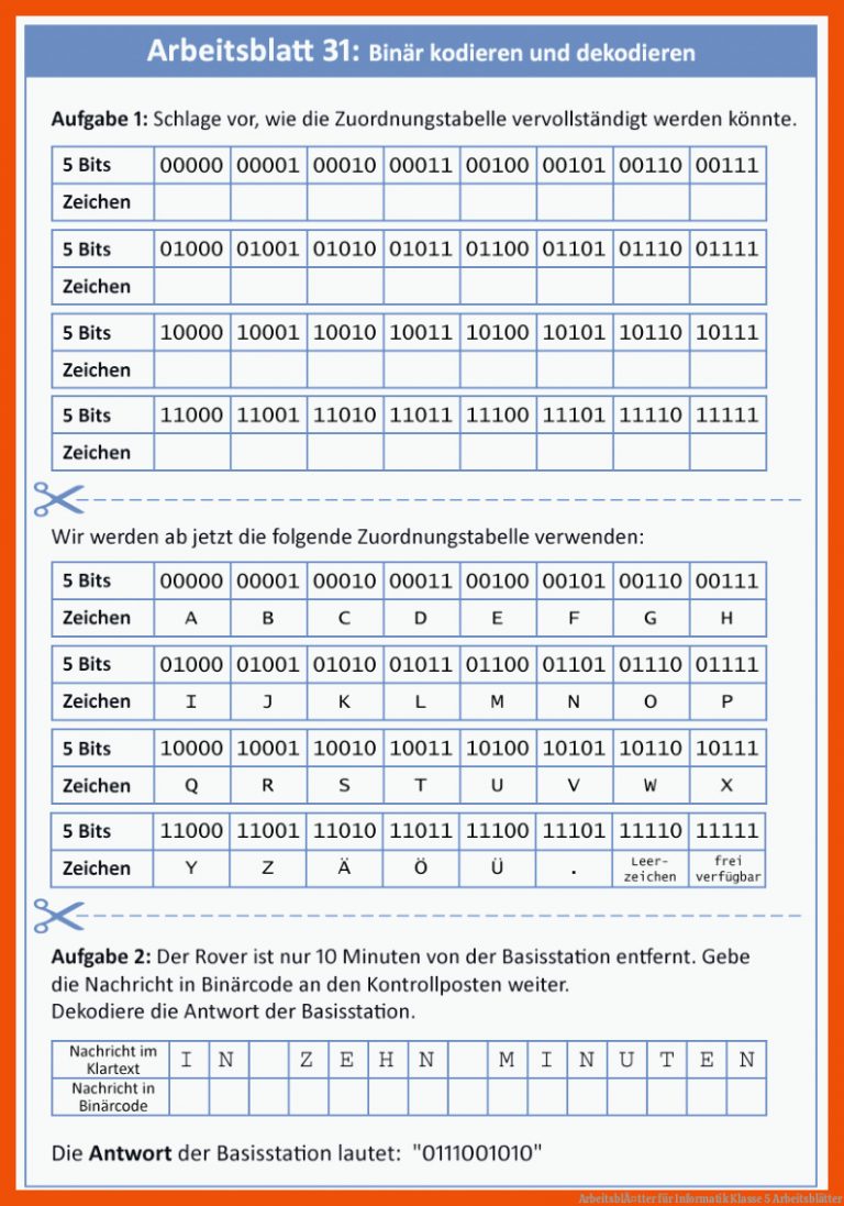 ArbeitsblÃ¤tter für informatik klasse 5 arbeitsblätter