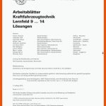 ArbeitsblÃ¤tter Kraftfahrzeugtechnik Lernfeld 9 â¦ 14 Fuer Arbeitsblätter Kraftfahrzeugtechnik Lernfelder 1 4 Lösungen Pdf