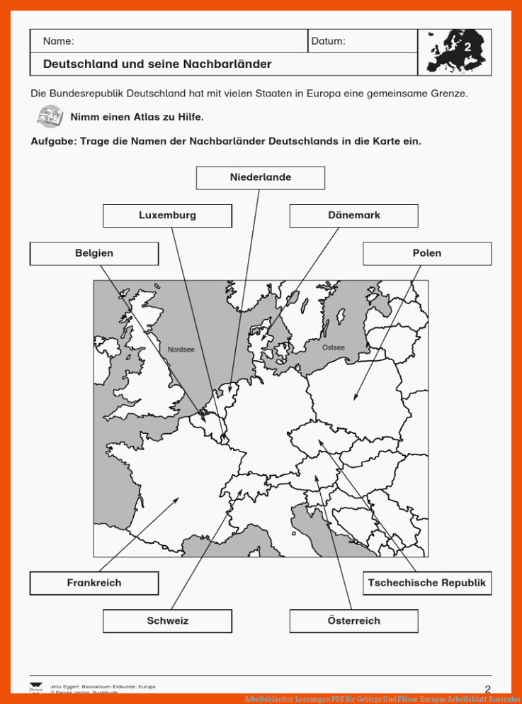 Arbeitsblaetter Loesungen | PDF für gebirge und flüsse europas arbeitsblatt kostenlos