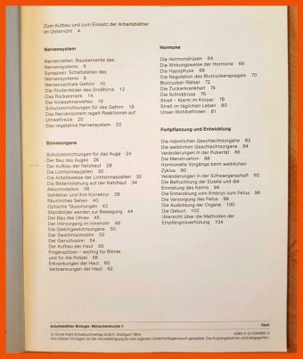 Arbeitsblätter Biologie Menschenkunde 2